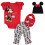 Disney Disney Minnie Mouse Σετ Ρούχων για Κορίτσια 0-3 Μηνών: Μπλουζάκι, Παντελόνι, Σάλι, Καπέλο 1