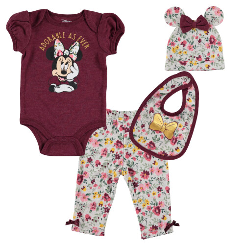 Disney Disney Minnie Mouse Κορίτσι Νεογέννητο Σετ Ρούχων 4 Τεμαχίων Μωβ 6-9 Μηνών