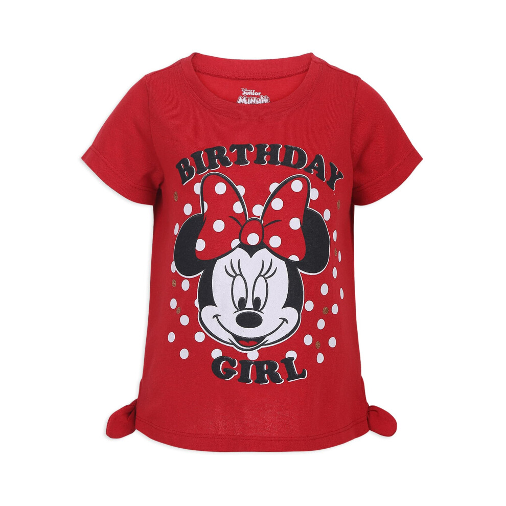 Disney Minnie and Mickey Mouse Girls Birthday Party Short Sleeve T-Shi