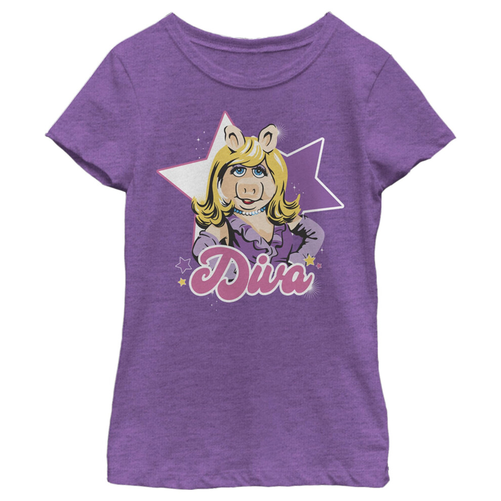 Disney girls Disney Muppets Diva Piggy Short Sleeve Tee T Shirt  Purpl