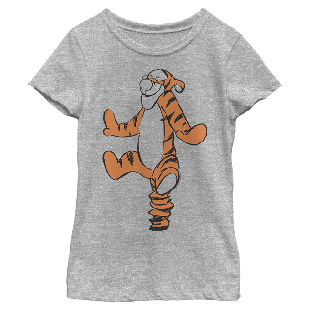 Disney Winnie The Pooh Basic Sketch Tigger Girl's Crew Tee  Athletic H