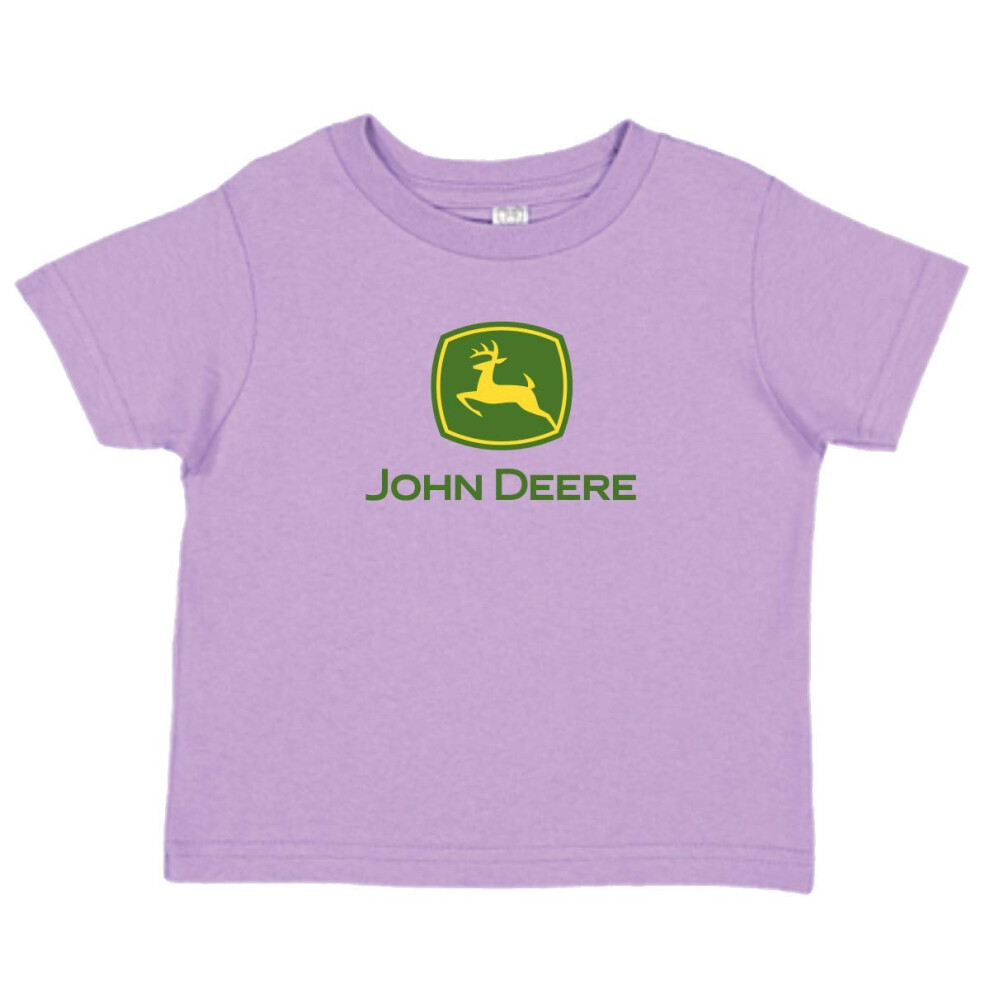 John Deere Youth Girl Logo Tee-Lavender-XL