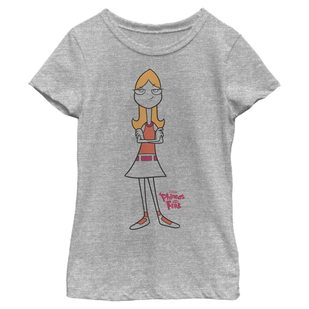 Disney Girl's Candace T-Shirt  Athletic Heather  X-Large