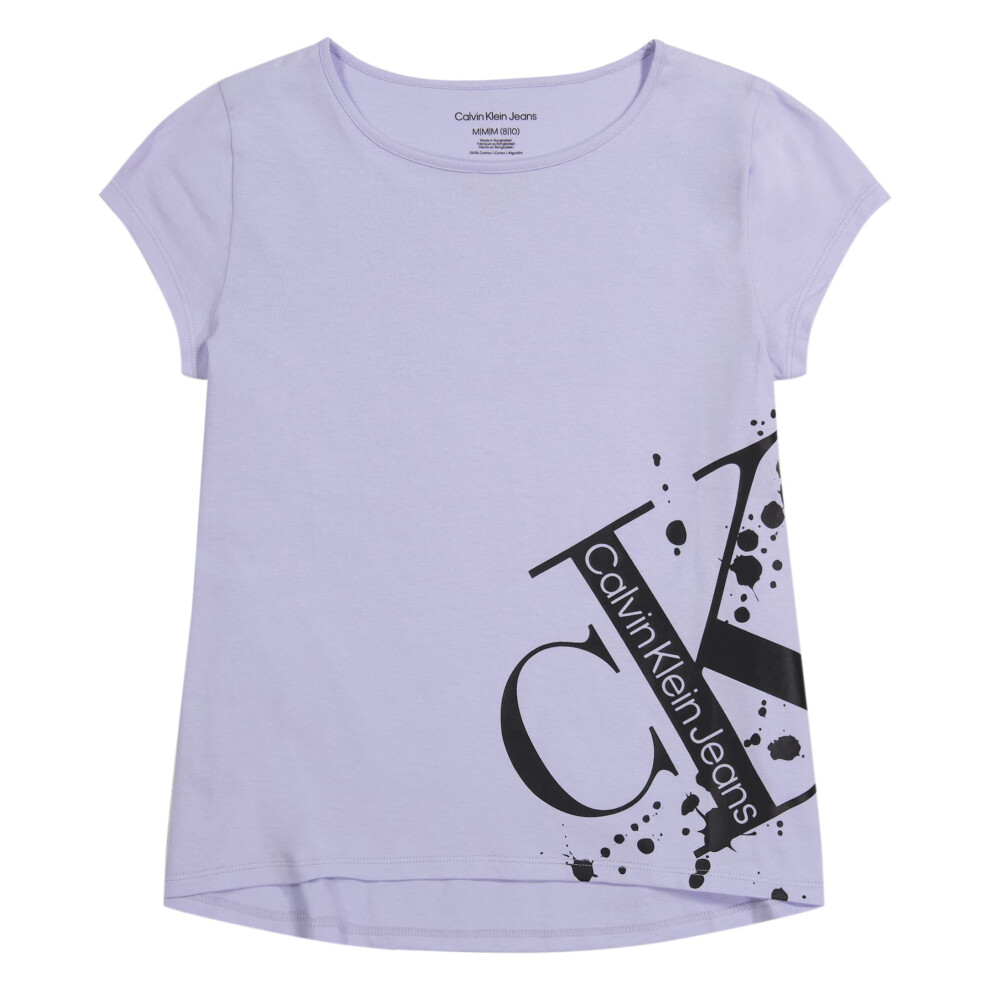 Calvin Klein Girls' Short Sleeve Logo T-Shirt  Comfortable Fit Cotton