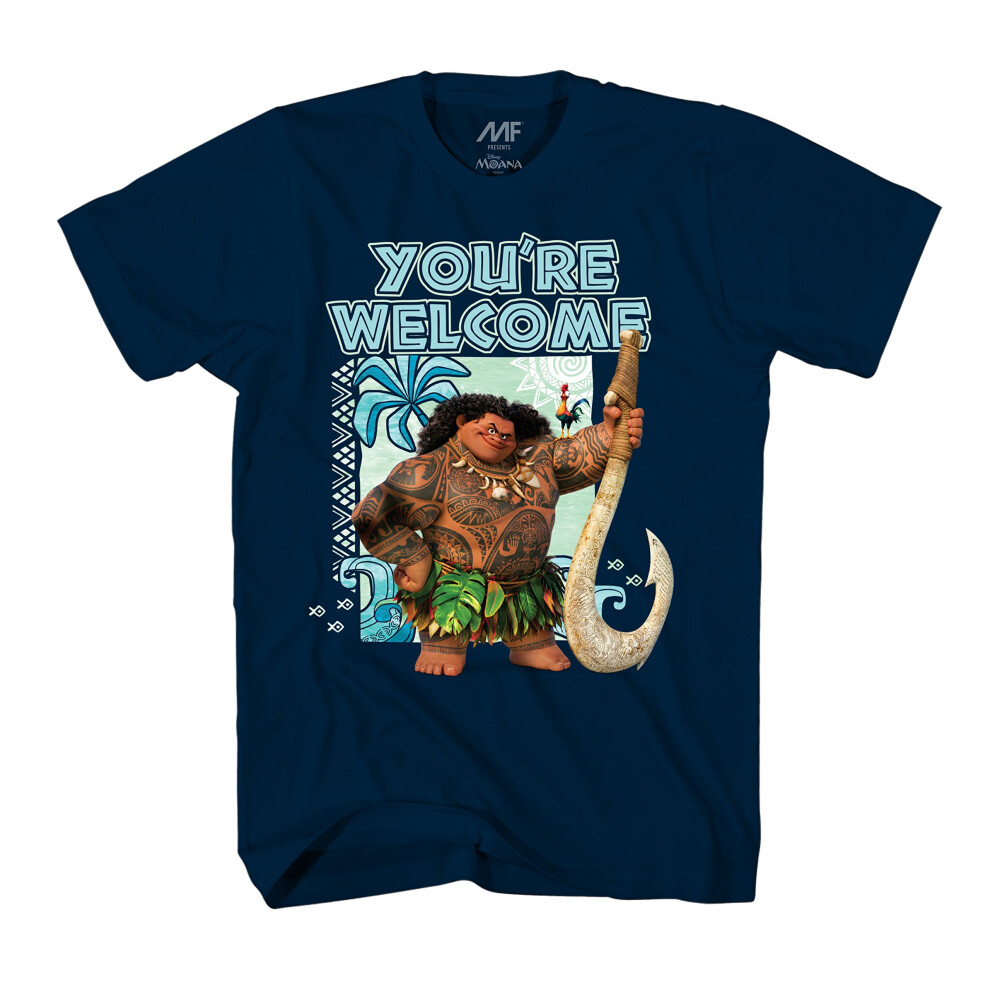 Disney Moana Maui You're Welcome T-Shirt(Large  Blue)