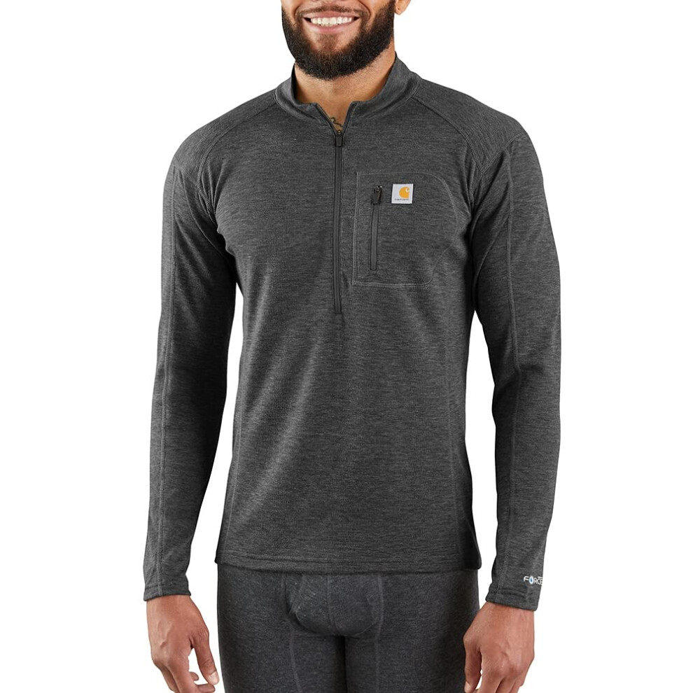 Carhartt Men's Force Midweight Synthetic-Wool Blend Base Layer Quarter