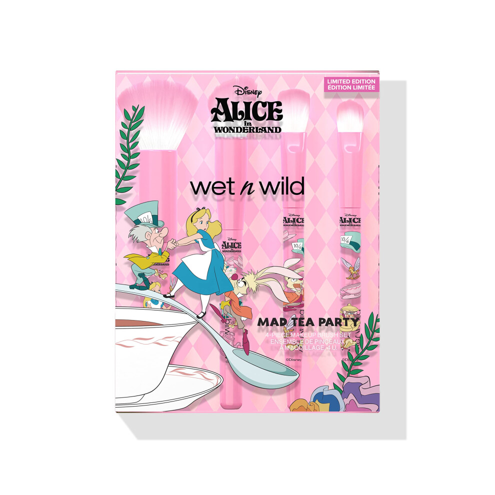 wet n wild Mad Tea Party 4-Piece Makeup Brush Set Alice In Wonderland