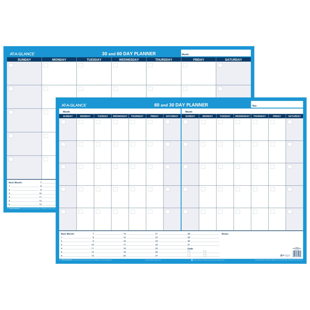 A Colpo D'occhio At-A-Glance Wall Planner / Calendar Undated Erasable 30/60-Day 36