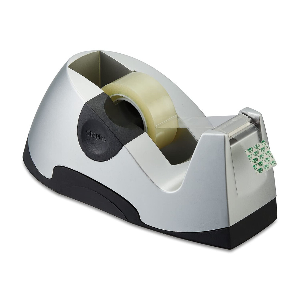 Staples 649245 Executive Desktop Tape Dispenser Silver Each (13566)