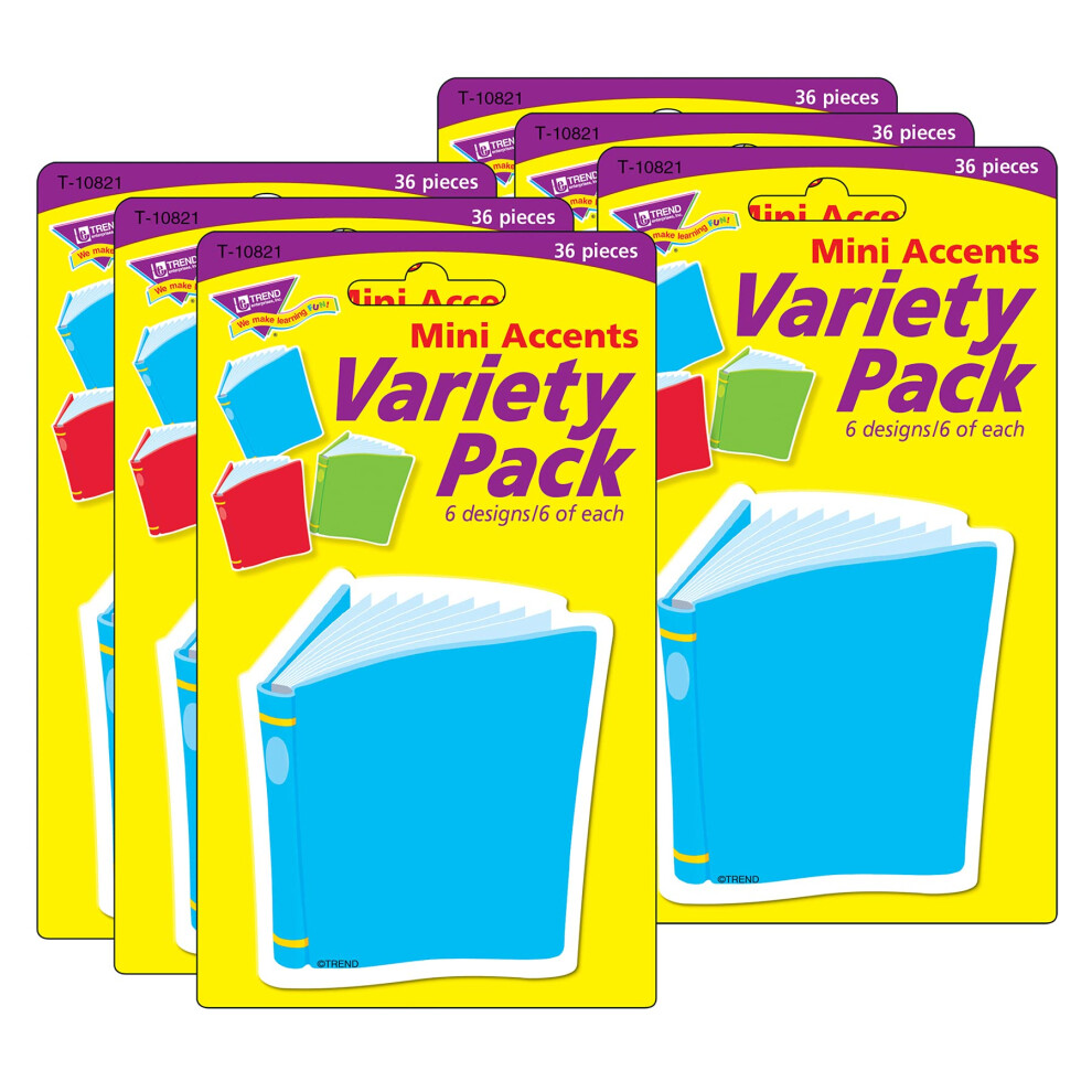 TREND Bright Books Mini Accents Variety Pack  36 Per Pack  6 Packs