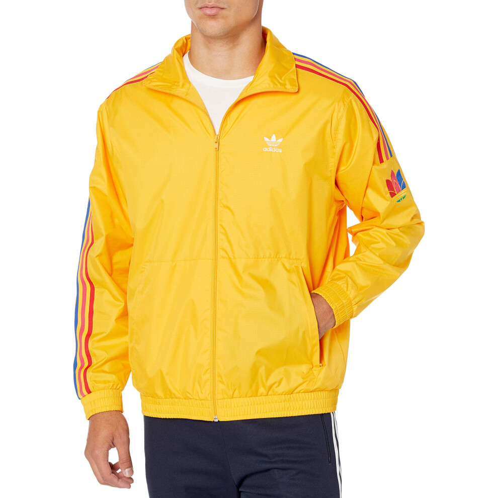 adidas Originals mens 3D Trefoil 3-Stripes Track Jacket Gold Small