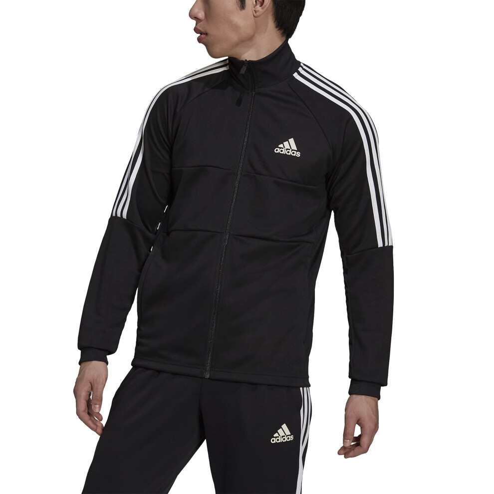 adidas Men's AEROREADY Sereno Cut 3-Stripes Slim Track Top  Black/Whit