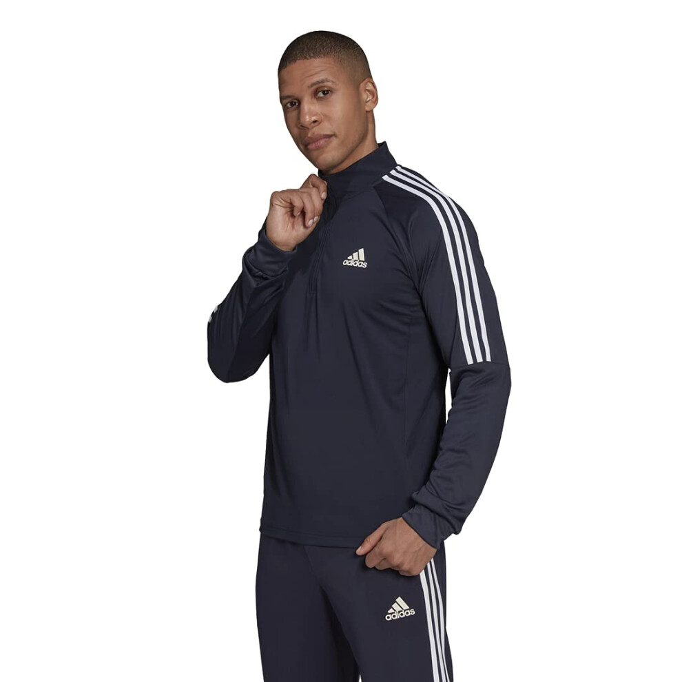 adidas Men's AEROREADY Sereno Cut 3-Stripes Slim 1/4-Zip Training Top