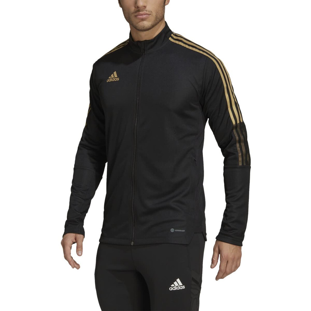 adidas Men's Size Tiro Track Jacket  Black/Gold  Large/Tall