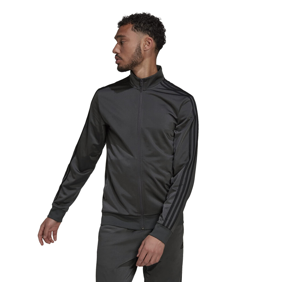 adidas Men's Warm-up Tricot Regular 3-stripes Track Jacket Solid Grey/