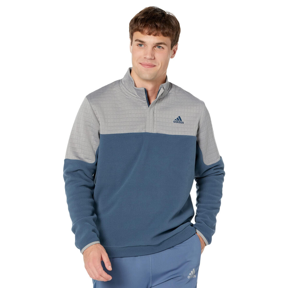 adidas Golf Men's Standard DWR BLK 1/4 Z  Grey/Blue   XL