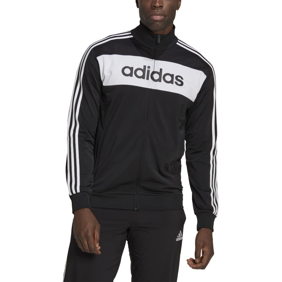 adidas Essentials Tricot 3-Stripes Linear Track Jacket Black MD