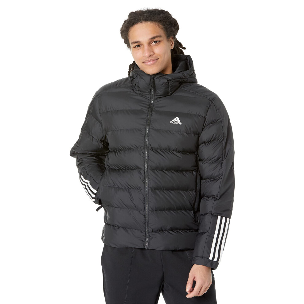 adidas mens Itavic 3-stripes Midweight Hooded Jacket Black Medium