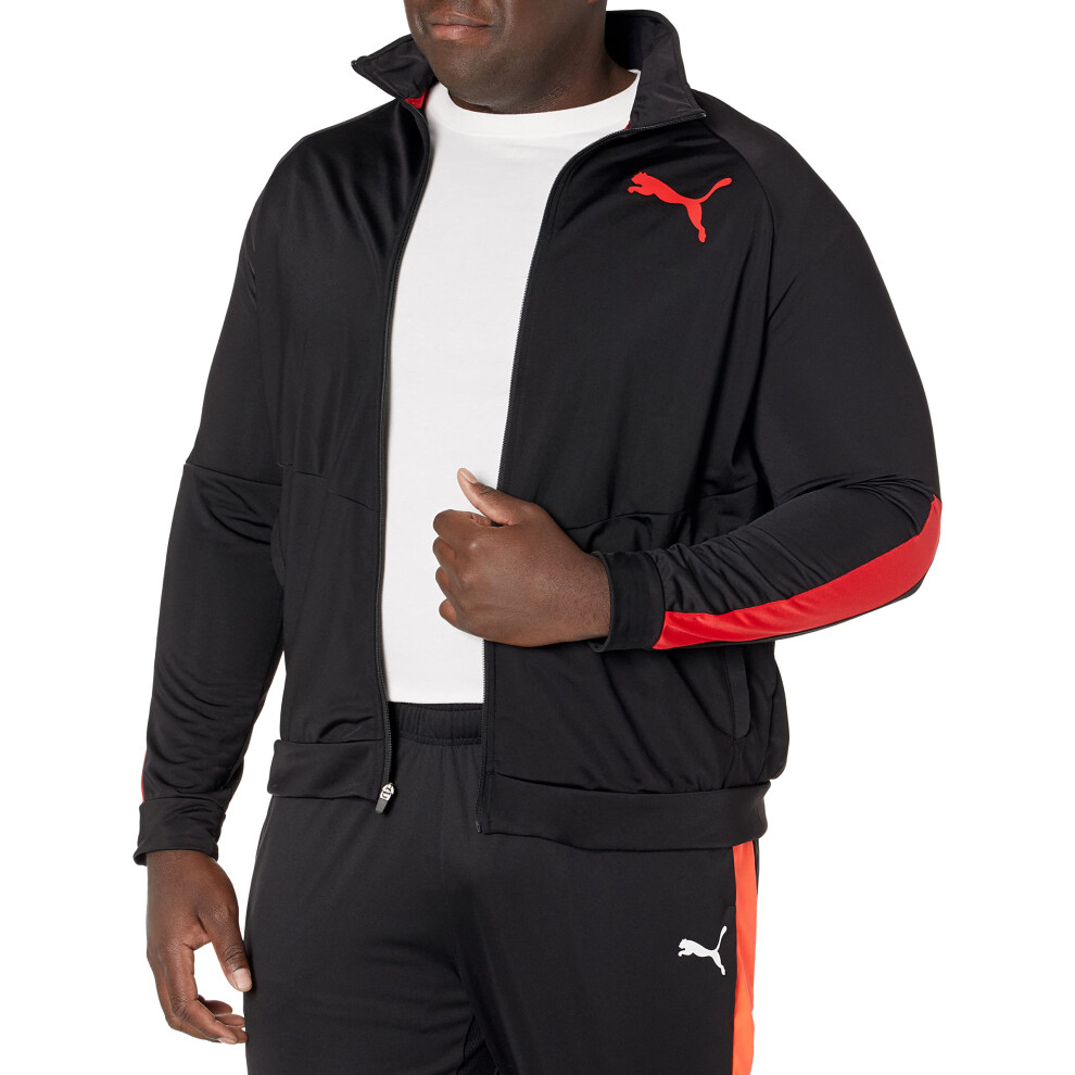 PUMA Men's Contrast Jacket 2  Black/High Risk Red  3XL