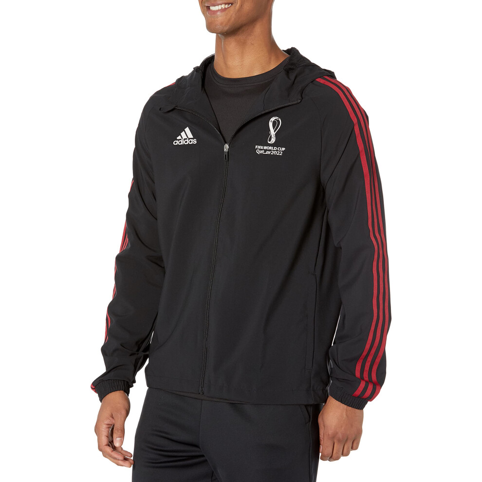 adidas Men's Standard Official Emblem Woven Jacket  Black  Small