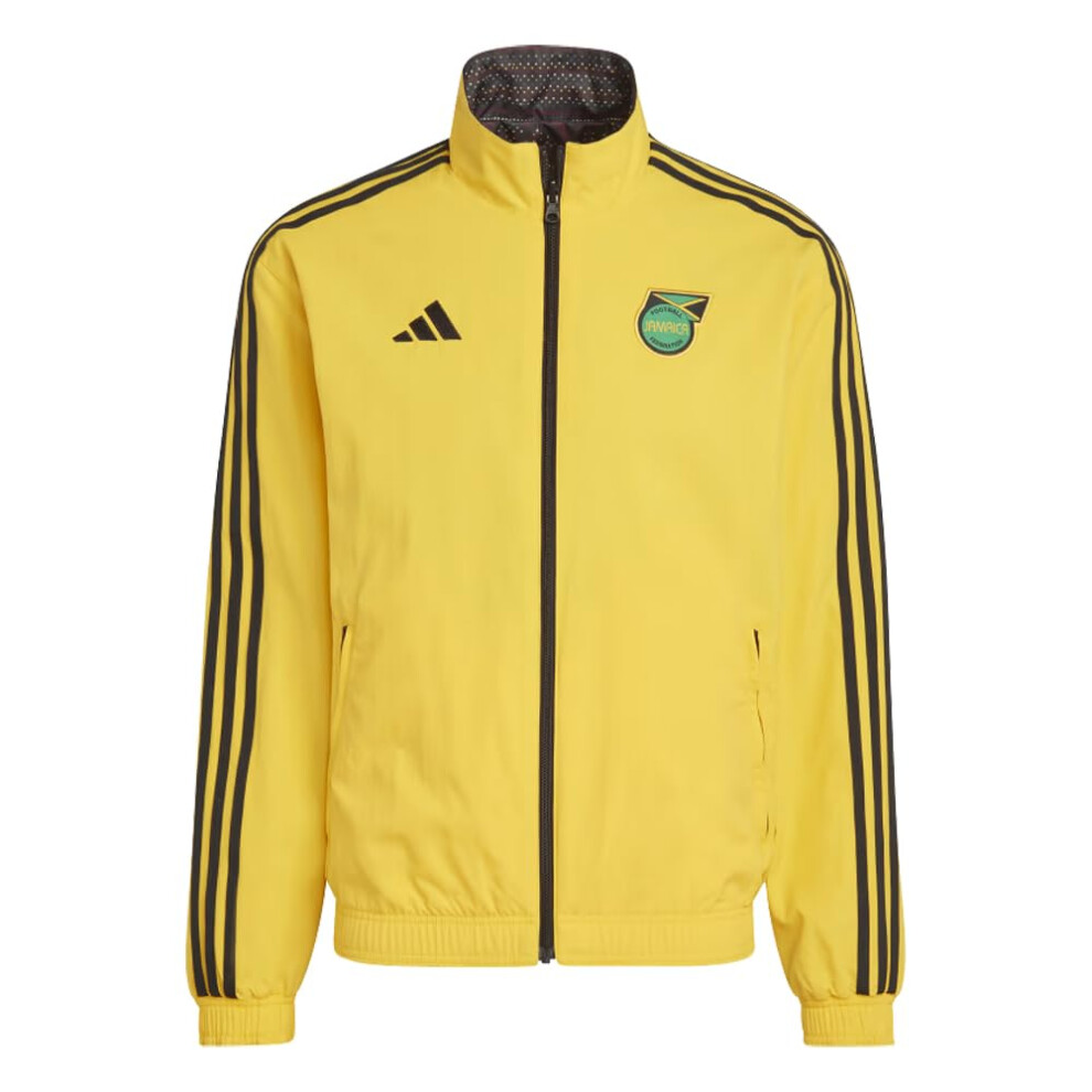 adidas Jamaica Men's Reversible Anthem Jacket (US  Alpha  Small  Regul