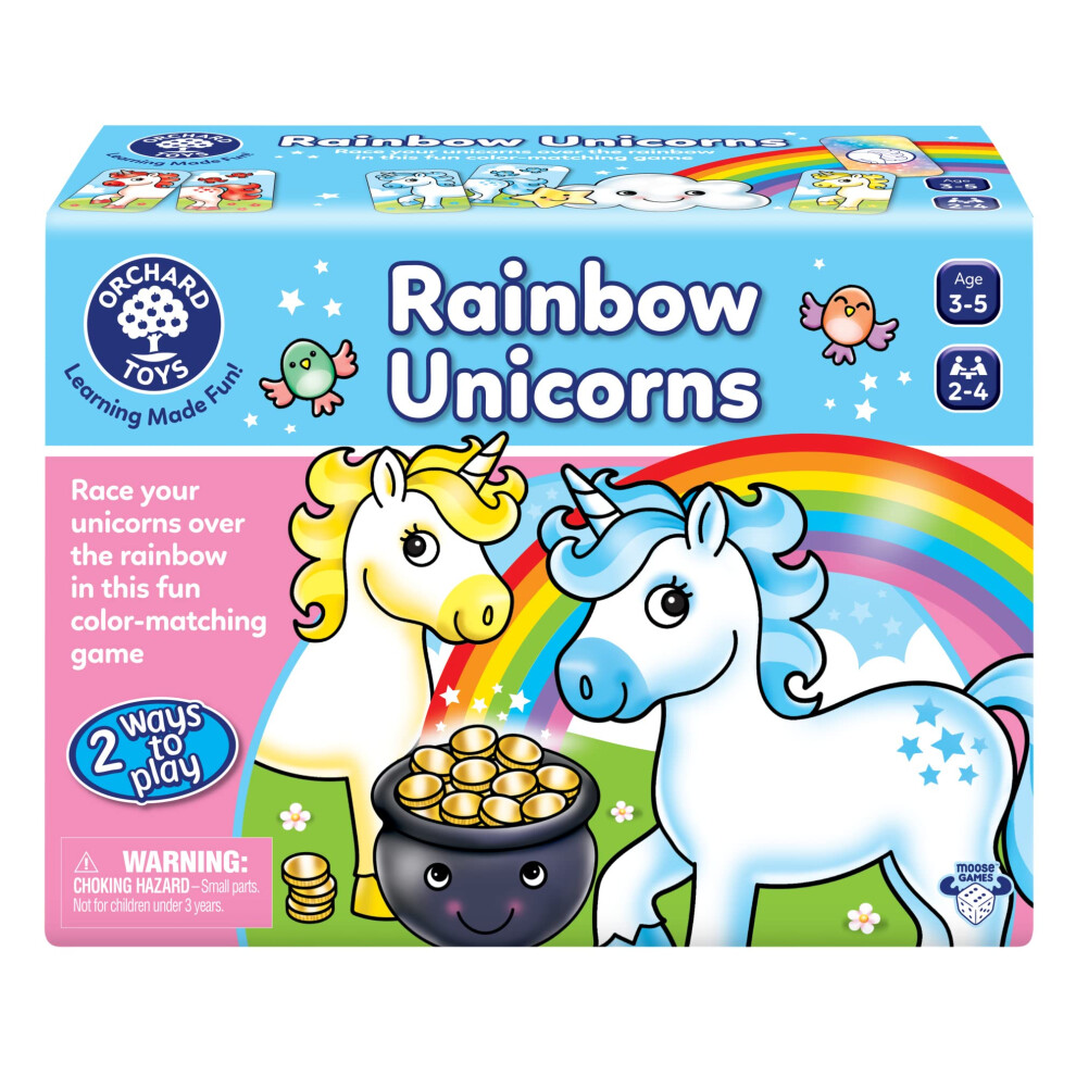 Orchard Toys Moose Games Rainbow Unicorns Game. Race Your Unicorns Ove