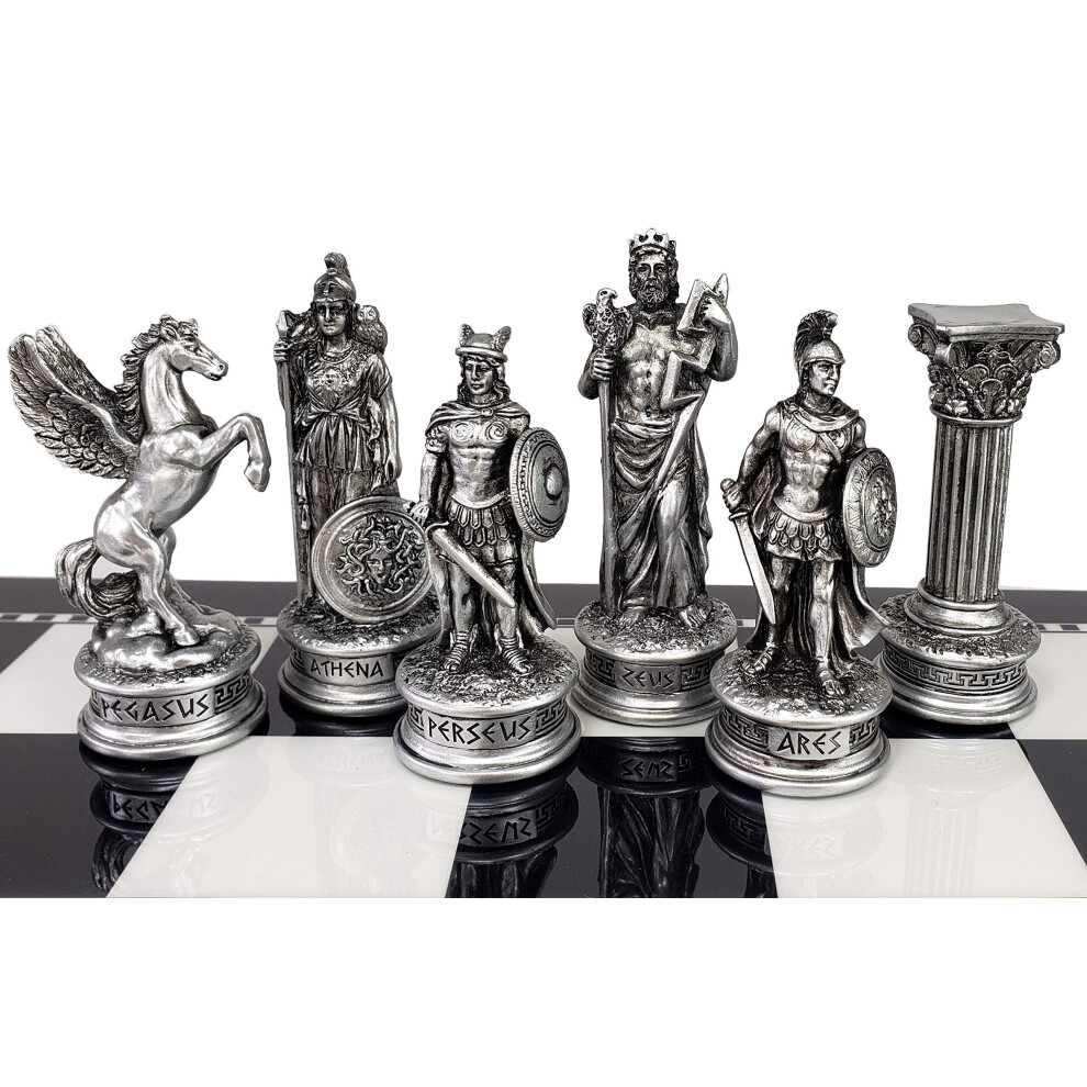 Greek Mythology Olympus Gods Zeus vs Poseidon Set of Chess Men Pieces