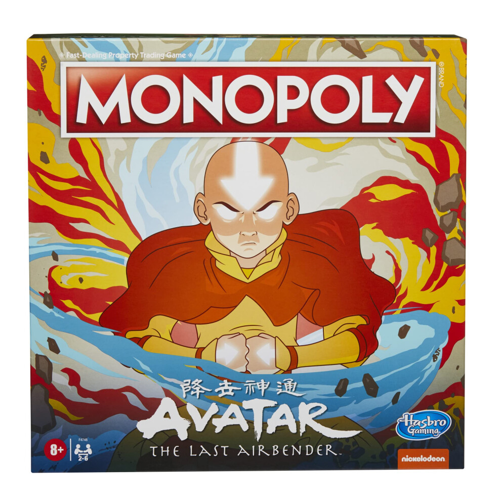 Hasbro Gaming Monopoly: Avatar: Nickelodeon The Last Airbender Edition Gioco Da Tavolo Per Bambini Dagli 8 Anni In Su. Gioca Come Membro Del Team