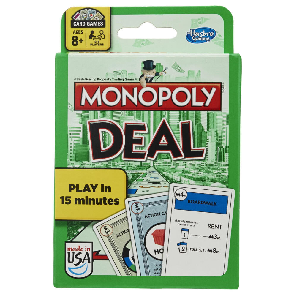 Hasbro Gaming Monopoly Deal Card Game  Quick-Playing Card Game for 2-5