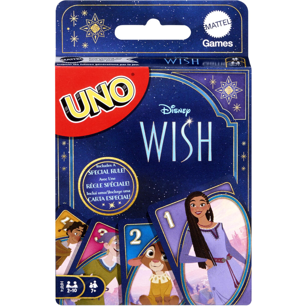 Mattel Games UNO Disney Wish Card Game for Kids  Adults & Game Night w