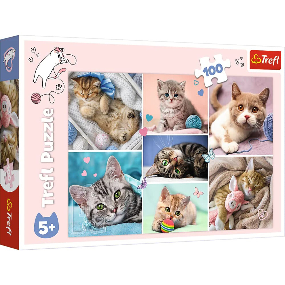 Trefl Red In The Cat World 100 Piece Jigsaw Puzzle 16""X11"" Print Di