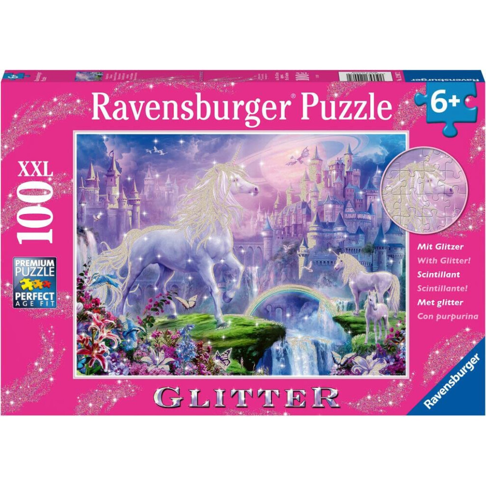 Ravensburger Unicorn Kingdom 100 Piece XXL Glitter Jigsaw Puzzle for K