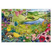 Houten puzzel Natuur tuin 500 stevige en natuurlijke stukken waarvan 40 houten figuren (whimsies), Premium kwaliteit - Voor in