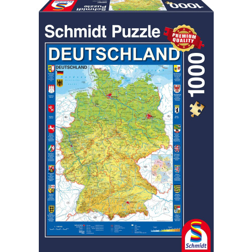 Mappa puzzle della Germania Schmidt, 1000 pezzi.