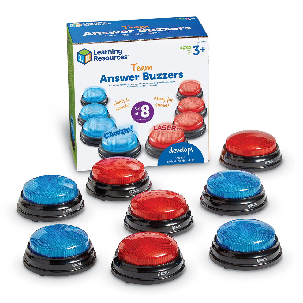 Learning Resources Team Answer Buzzers  Classroom Buzzers  Set of 8 Bu