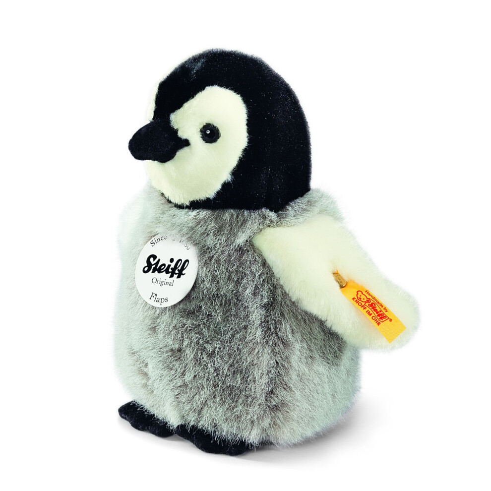 Steiff USA Flaps Black White & Gray Penguin Plush 6.3 X 6.7 X 3.5