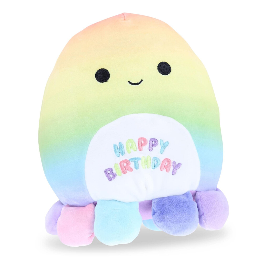 Squishmallow Happy Birthday Squad 8"" Elodie The Octopus Plush Doll