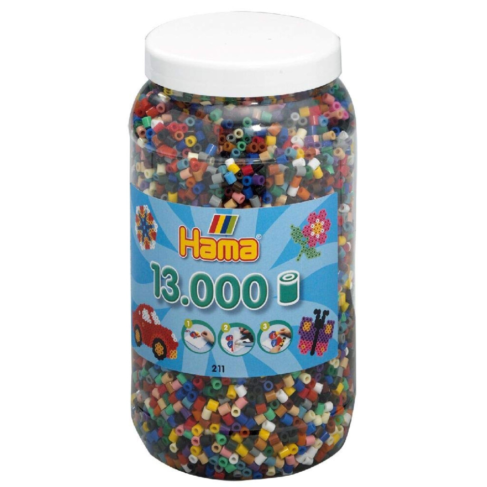 Hama Perlen 211-67 Ironing Beads XXL Tin with Approx. 13 000 Colourful