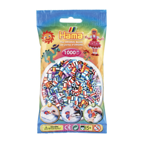 Hama Hama - 1 000 Standard-MIDI-Perlen (Ø5 mm) Bicolor-Mix 6