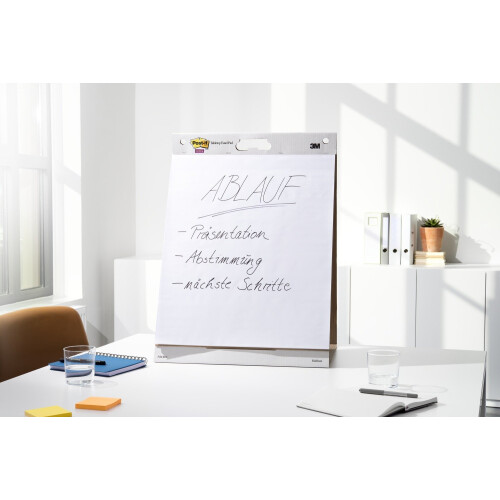 3M Post-it Bloc de Easel Autoadhesivo, Blanco, 20 x 23 in, Bloc de 20 Hojas 1