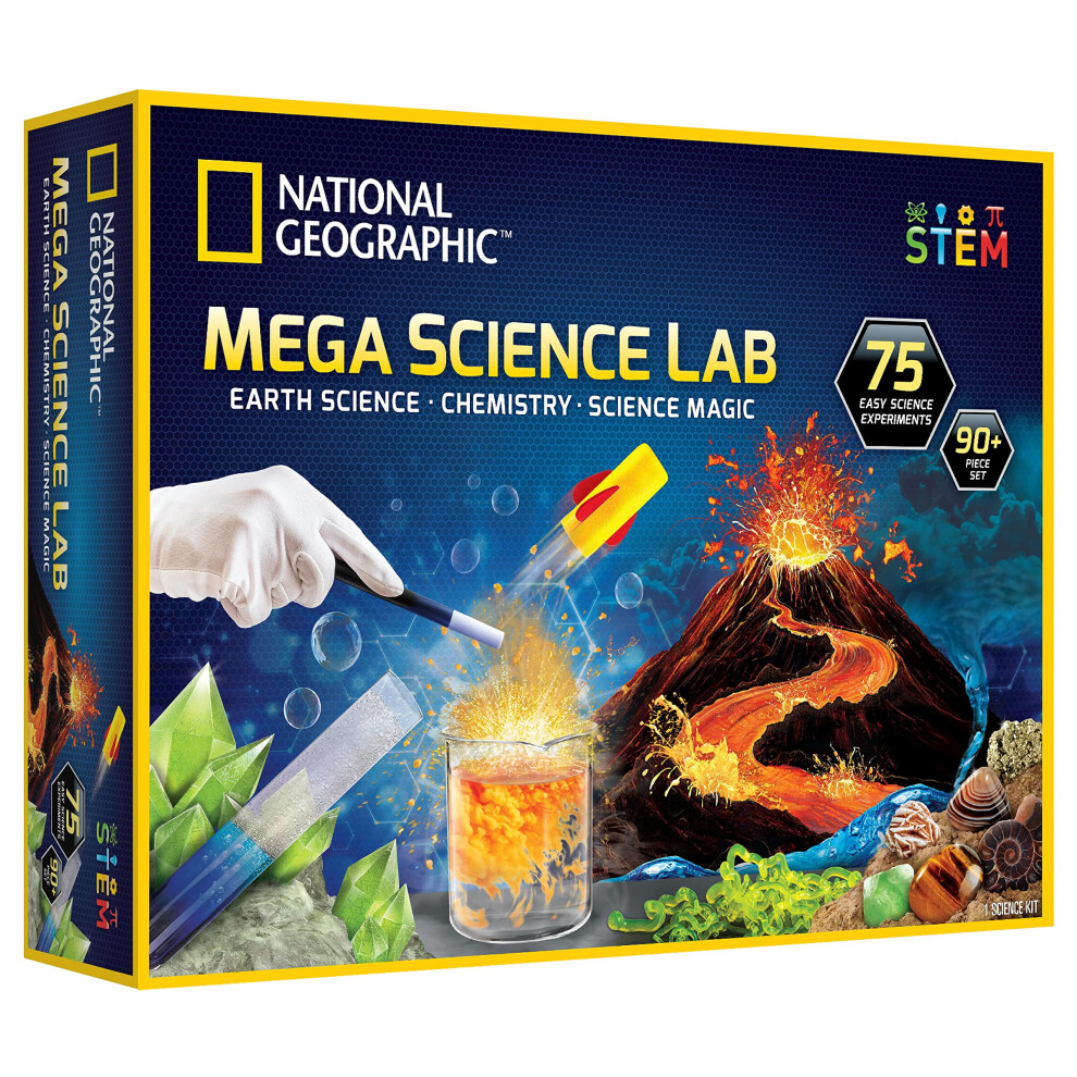 NATIONAL GEOGRAPHIC Mega Science Lab - Science Kit for Kids with 75 Ea