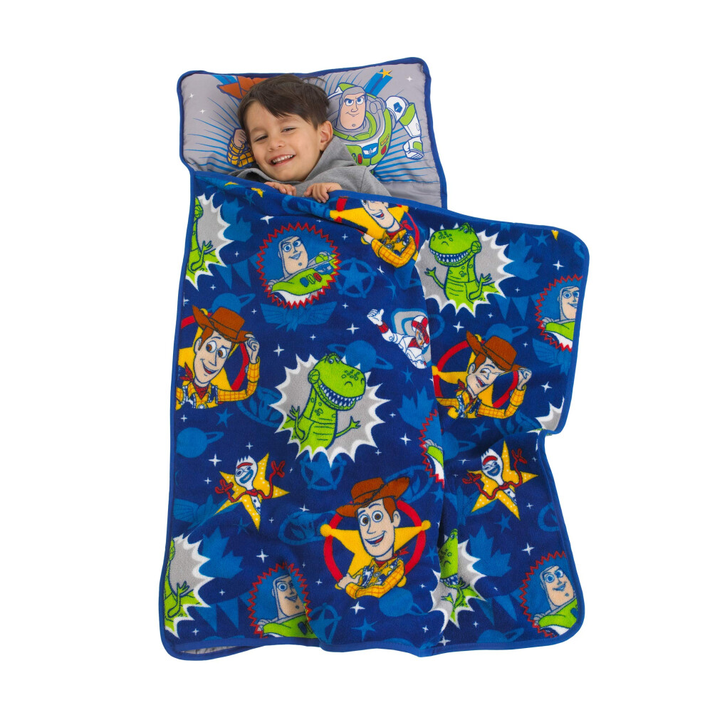 Disney Toy Story 4 - Toys in Action Toddler Nap Mat  Blue  Green  Yell