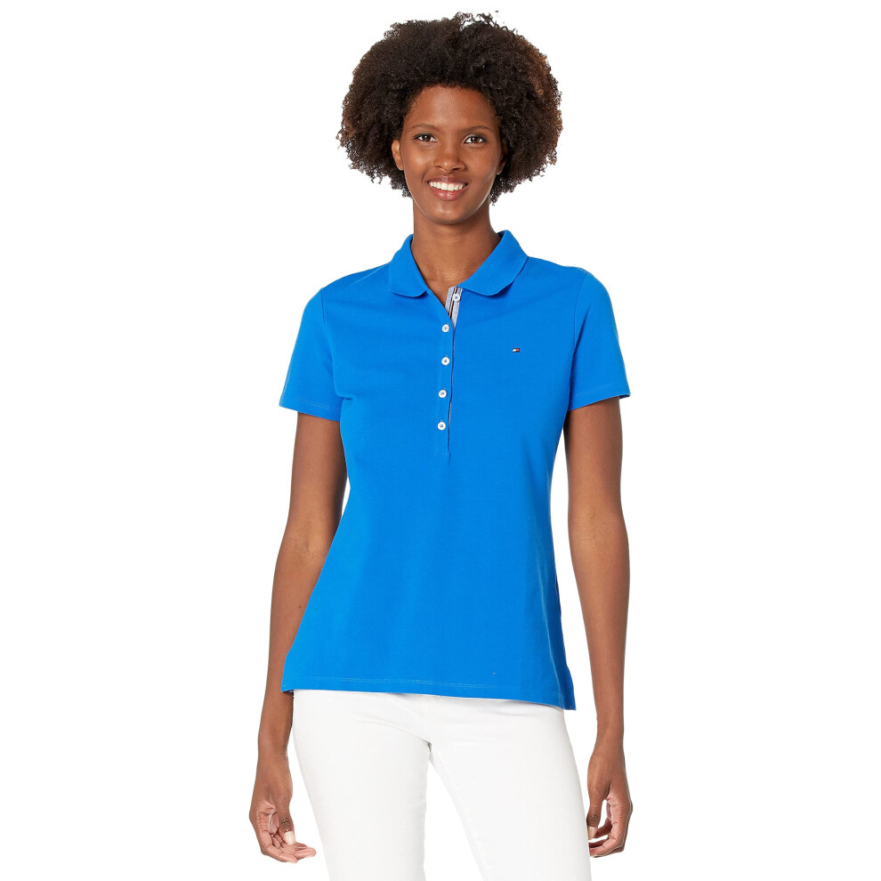 Tommy Hilfiger Women's Classic Short Sleeve Polo  Cerulean  Extra Larg