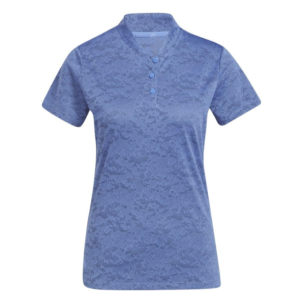 adidas Women's Standard Jacquard Polo Shirt  Blue Fusion Met  Large