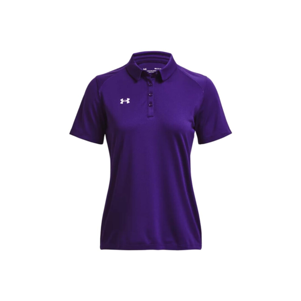 Under Armour Tech Team Womens Short Sleeve Polo Shirt 2XL Purple-White