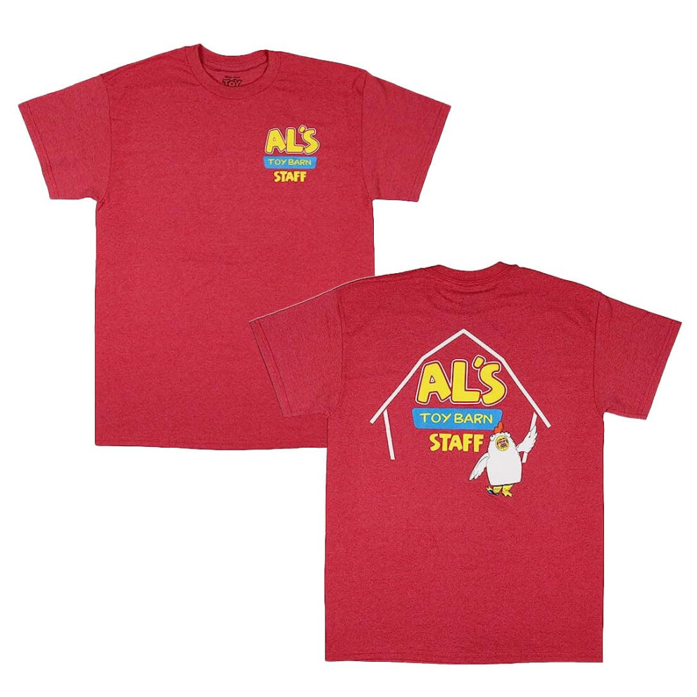 Disney Pixar Toy Story Al's Toy Barn Staff Adult T-Shirt(Heather Red X