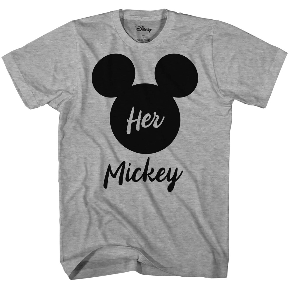 Disney Her Mickey Couples Valentines Adult Funny Disneyland Graphic T-