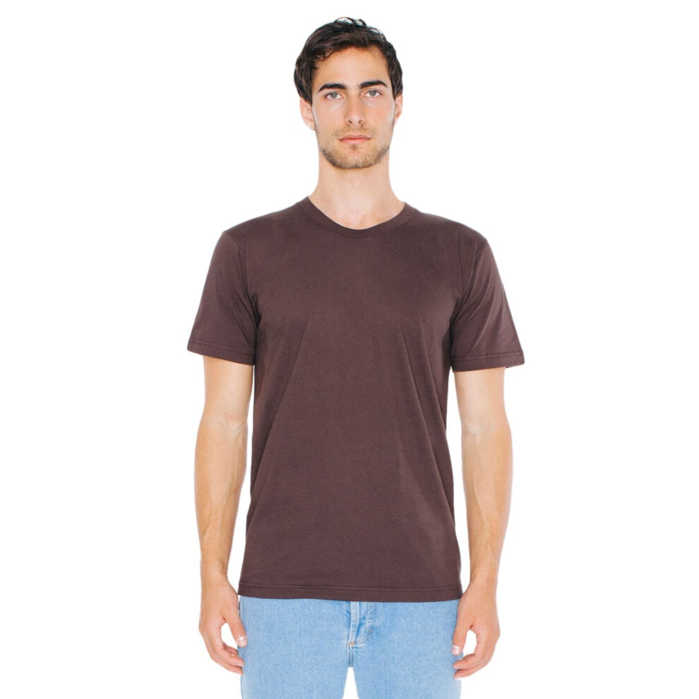 American Apparel Unisex Fine Jersey Short Sleeve T-Shirt  Brown  X-Sma