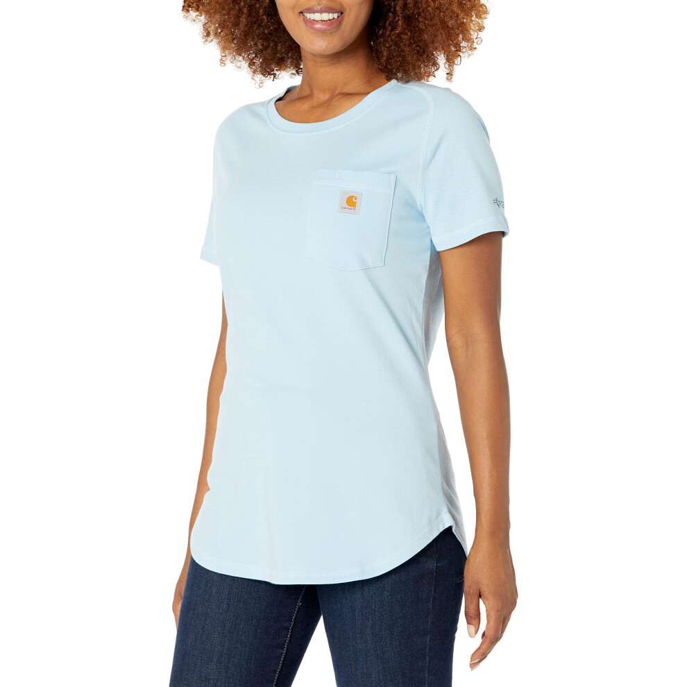 Carhartt Women's Force Relaxed Fit Midweight Pocket T-Shirt  Powder Bl