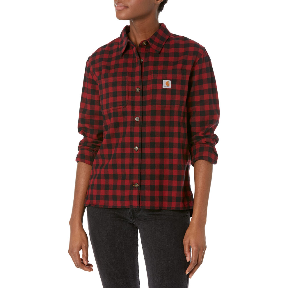 Carhartt Women's Rugged Flex Loose Fit Midweight Flannel Long-Sleeve P